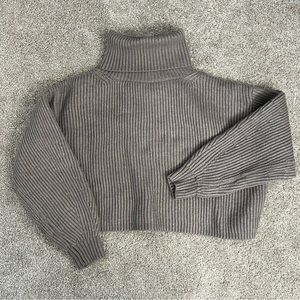 Purple/Grey Cropped Turtleneck